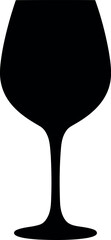 Elegant silhouette wine glass icon minimalist design vector