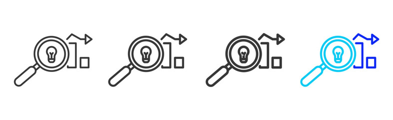 Smart Investing icon set collection in creative outline style for business featuring smooth line variation suitable for financial freedom strategy and digital growth