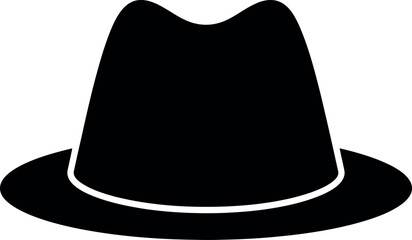 Classic fedora hat silhouette style icon fashion retro gentleman accessory vector