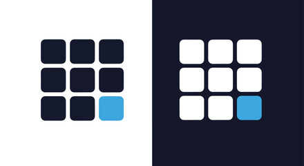 User interface grid menu icon concept - Vector icon symbol for website - Icon vector - Blue icon vector