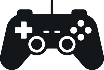 Modern video game controller icon symbol simple clean design vector