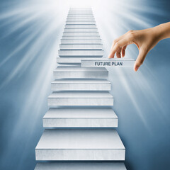 Fototapeta na wymiar Building the Future Plan Steps to Success