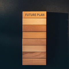 Fototapeta na wymiar Strategic Future Planning with Wooden Blocks