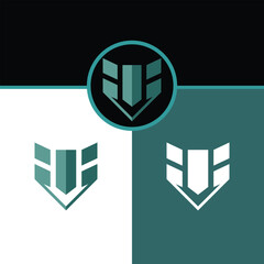 Sleek geometric gaming emblem design