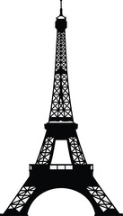Obraz premium Silhouette illustration of the eiffel tower against a plain white background in a vector format