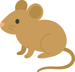 Cute cartoon mouse vector illustration. Adorable small animal character for kids and educational design.