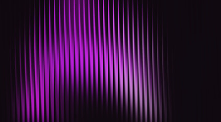 Abstract Ribbed Surface with Bright Purple Light on Dark Background texture