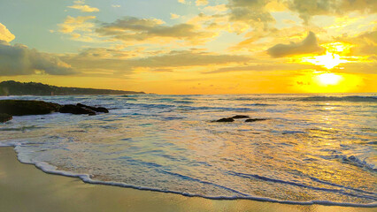 sunset on dreamland beach, pecatu bali