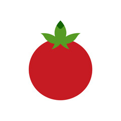 Red tomato flat design vector icon illustration. simple graphic symbol representing healthy organic vegetable, fruit, ingredient, or sauce component.
