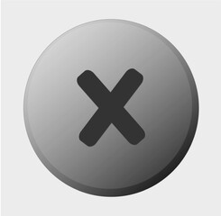 Obraz premium Grey Close Button – Cancel / Remove UI Icon