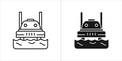 Drone icon, unmanned aerial vehicle symbol, water