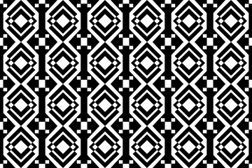 Seamless carpet, rug pattern in black and white color.