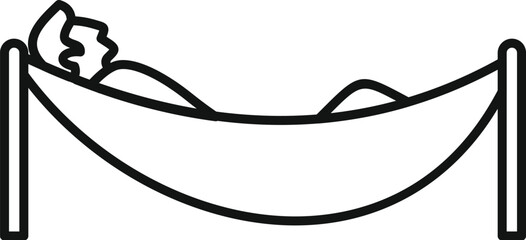 Person relaxing lying in hammock on white background