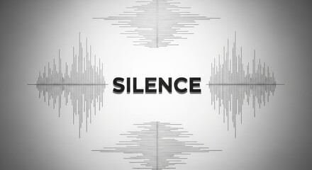 SILENCE in Matte Black – Zero-Amplitude Soundwaves in Silver Thread | Conceptual Minimalism Photography