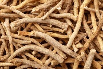 Ashwagandha Roots: Ayurvedic Herbal Medicine Collection of Small Dry Roots for Herbal Remedies