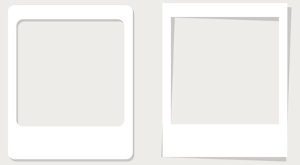 Collection of empty photo frames with blank instant picture templates. Perfect for photography, album, gallery, memory, mockup, or decoration use in print and digital design projects. vector,icons