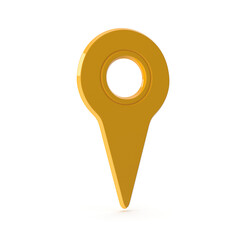 Golden 3D Location Pin Icon