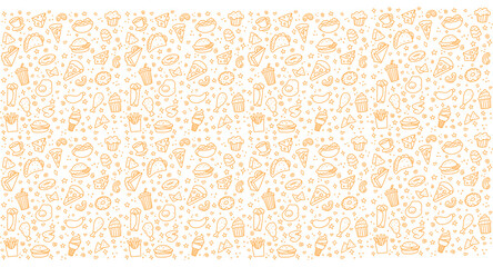 yellow junk food, fast food, food seamless pattern background 3