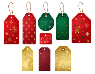 set of christmas labels