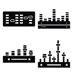 Obraz premium equalizer icon vector set and silhouette collection.