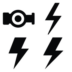 bolt  icon vector set and silhouette collection.