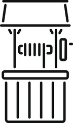 Water well is drawing water with a rope and bucket from an underground aquifer