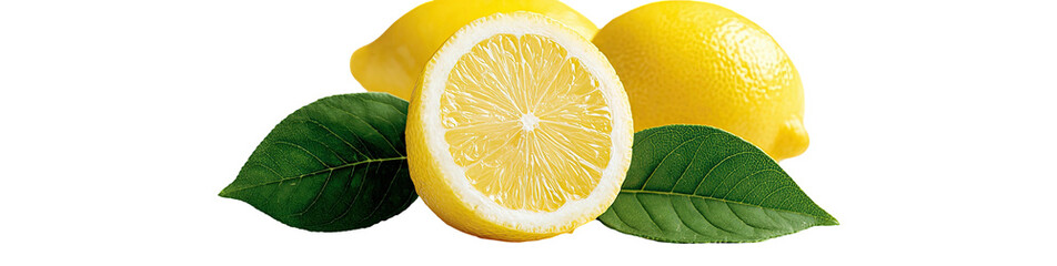 Bright yellow lemons and green leaves on a black background (1)