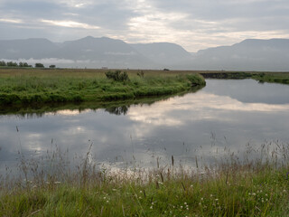 mountains and river in Iceland