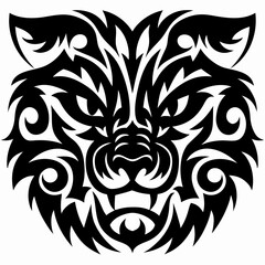 Aggressive Tribal Animal Head Illustration for Powerful Emblem and Mascot Design