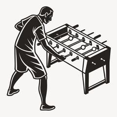 Man playing foosball