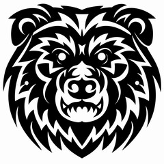 Intense Tribal Bear Mascot Vector Art for Sports Branding and Gaming
