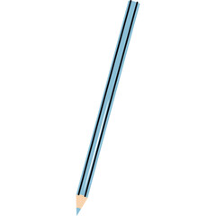 A Light Blue Pencil With Black Stripes and a Sharpened Tip on a Transparent Background Ideal for Educational Graphics