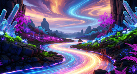 night road in the mountains