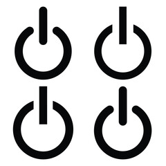 power  icon vector set and silhouette collection.