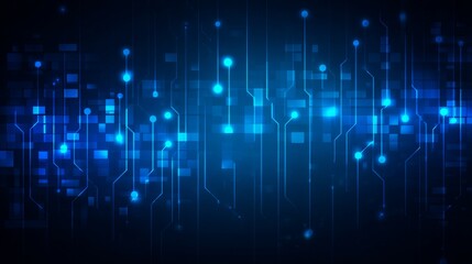 Fototapeta premium Digital tech background with circuit board pattern in blue color