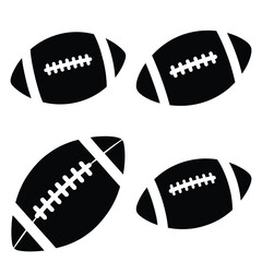 football  icon vector set and silhouette collection.