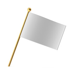 Blank White Flag on Golden Pole