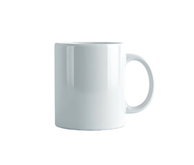 White ceramic mug with handle on a black background (1)