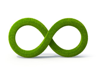 Green Grass Infinity Symbol on White