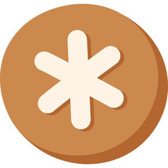 A Single Gingerbread Cookie Shaped Like a Six Pointed Star on a Transparent Background Ideal for Holiday Designs