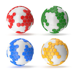 Colorful 3D Spheres with Hexagonal Structures