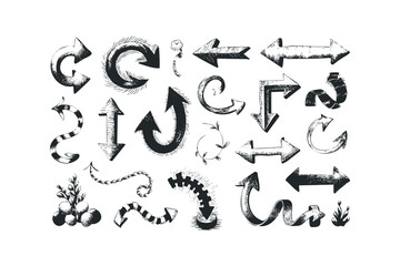 Naklejka premium Hand Drawn Arrow Collection Different Shapes and Styles