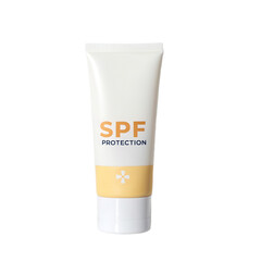 Moisturizing sunscreen with SPF protection tube, designed for skin care, offers essential sun defense. Ideal for daily use with transparent