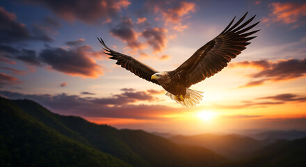 eagle at sunset