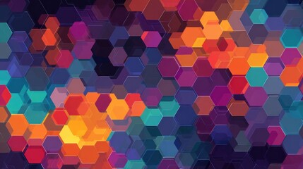 Abstract colorful hexagon pattern design for digital artwork and backgrounds
