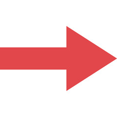 Fototapeta premium A Vibrant Red Arrow Pointing To The Right On A Clean Transparent Background Illustrating Direction And Progress In A Simple Graphic Style