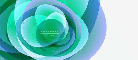 Abstract layers create swirling visual effect. Turquoise, teal, blue hues blend seamlessly. Modern design element for backgrounds.