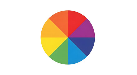 Fototapeta premium Flat Color Wheel Divided into Eight Segments on White Background