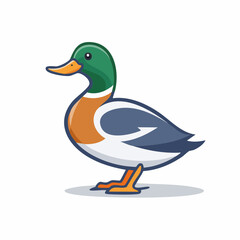 Obraz premium Cartoon duck illustration with vibrant colors and bold outlines for children book