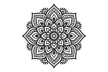 Intricate Mandala Design – Black and White Floral Pattern